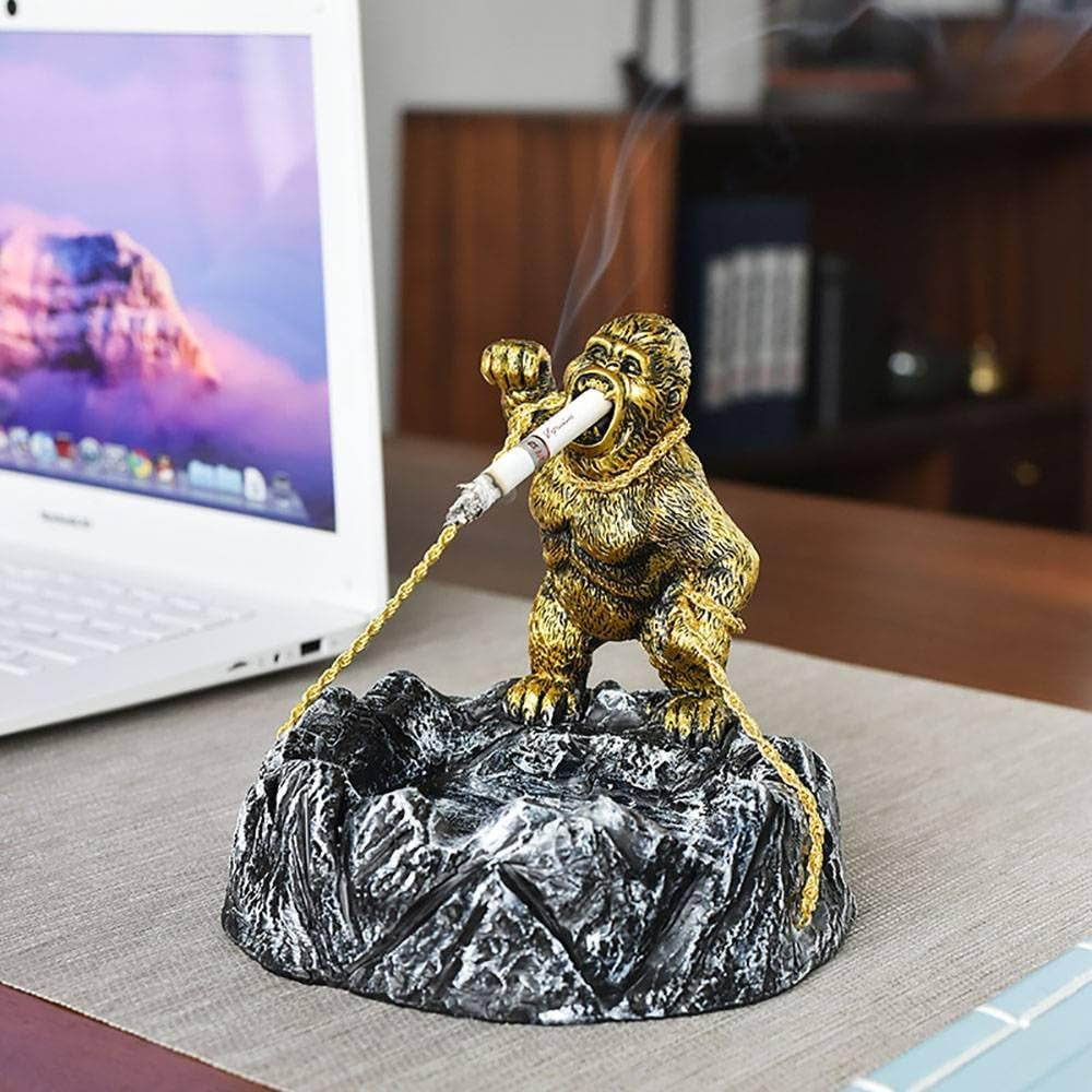 Gorilla Tray Gold | Statement Figur mit Ablage