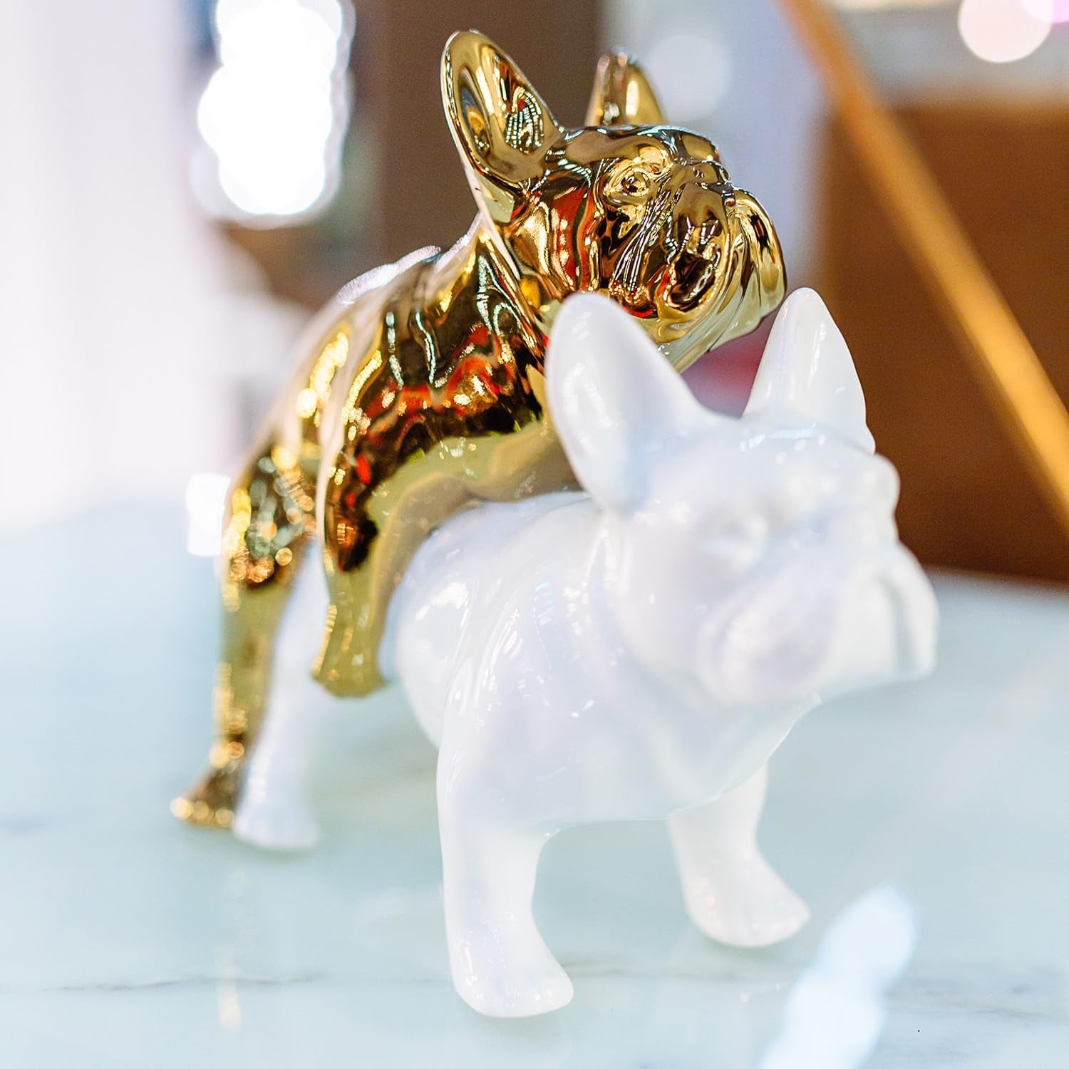 Love Dogs Figur Gold-Weiß - Kleine Geschenkidee