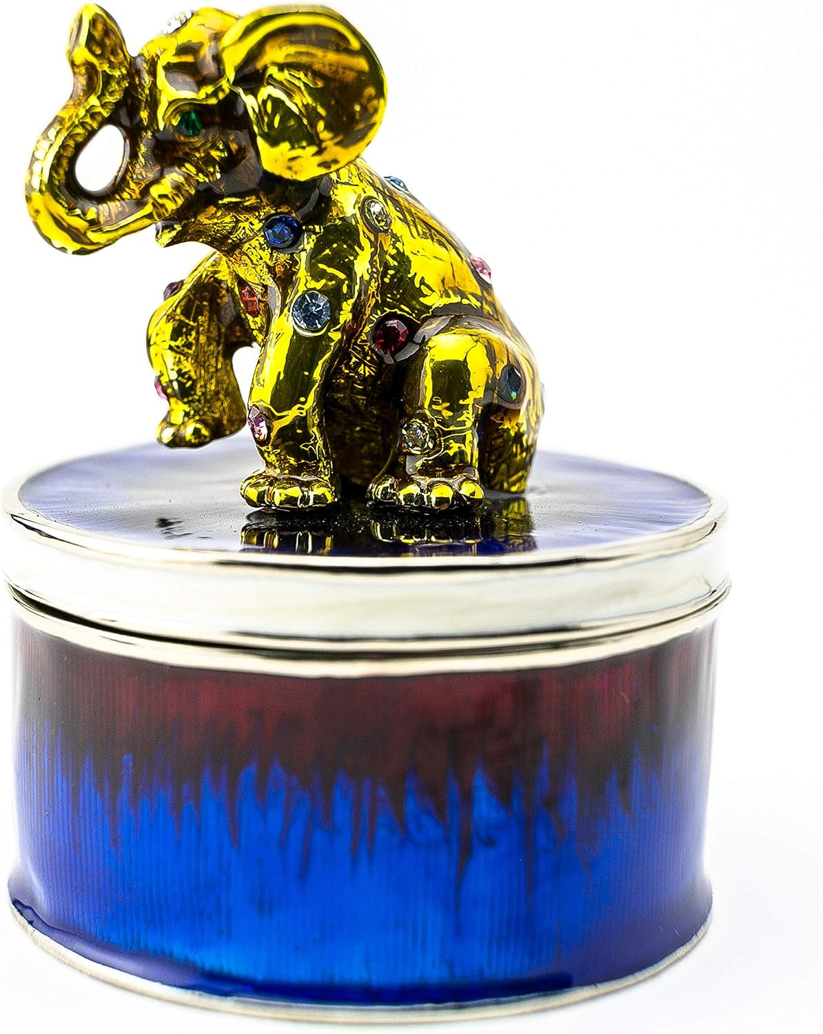 Elephant Schmuckbox Blau-Gold | Geschenkidee mit Goldakzent