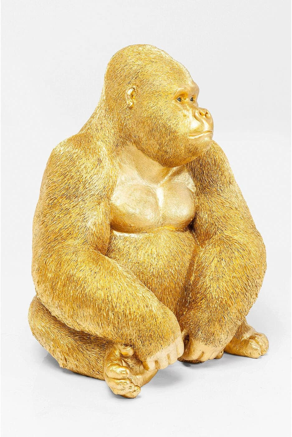 Kare Design Deko Figur Monkey Gorilla, Gold, Deko Objekt, Affe, Gorilla, Handbemalt, Unikat, 76X60X55 Cm (H/B/T)