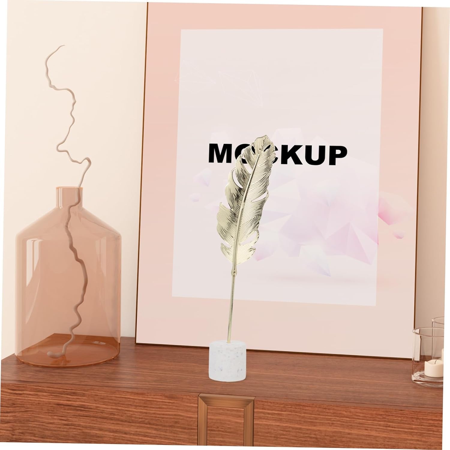 Gold Feather Desk Object | Feder-Skulptur fürs Büro
