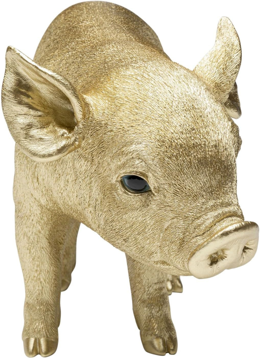 Kare Design Deko Figur Baby Pig, Gold, Handgefertigt, Unikat, Deko Objekt Fürs Wohnzimmer, Für Regale, Glücksbringer, Tier Design, 23X38X14 Cm (H/B/T)