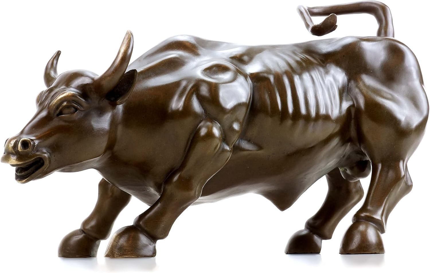 - Bronze Stier/Skulptur: Charging Bull - Börsenbulle - Stierfigur - Milo - Signiert - 21X33X16 Cm - 5 Kg - Bronze