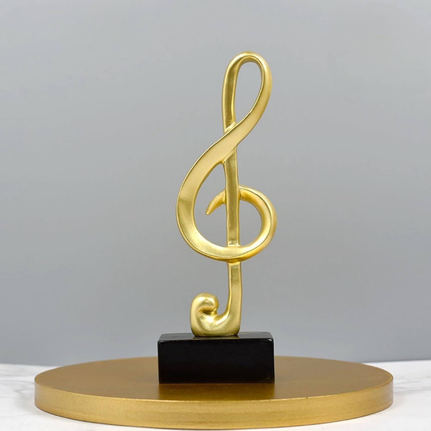Goldene Musiknoten Skulptur als Geschenkidee für Musikliebhaber - Bild 1