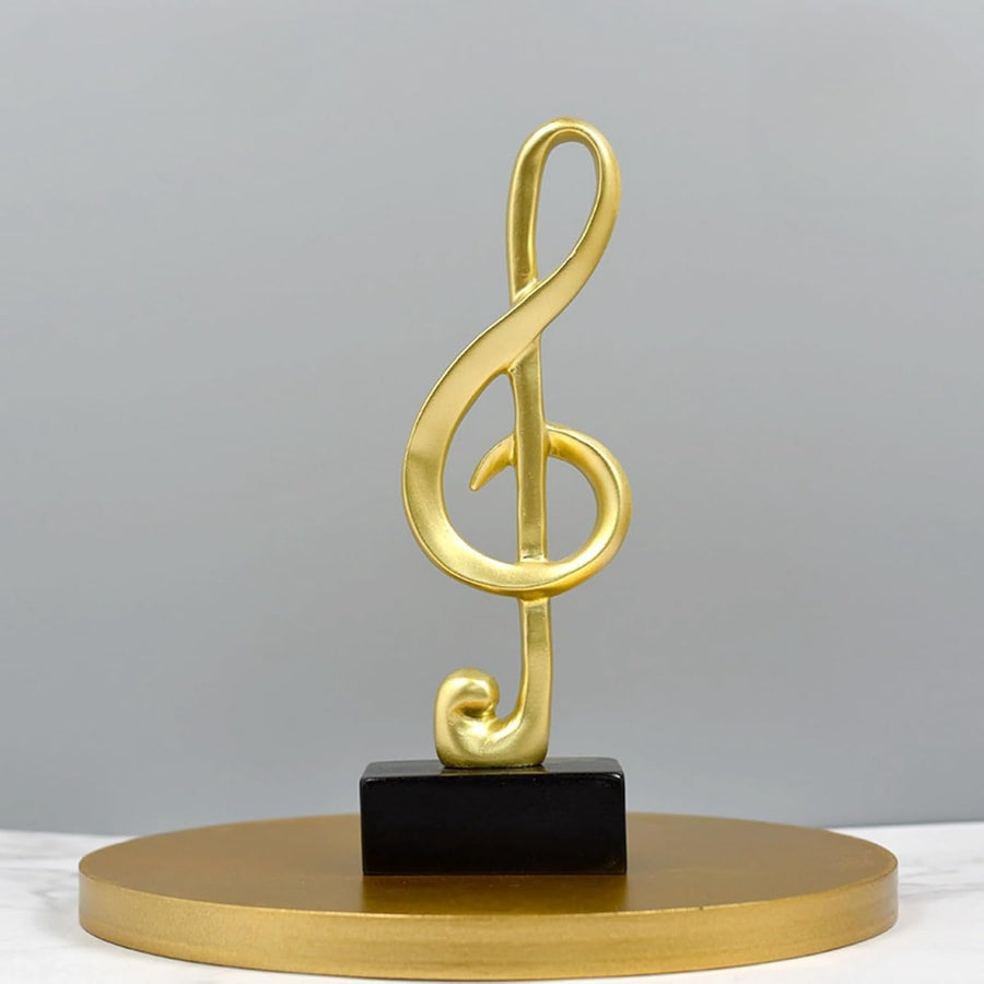 Goldene Musiknoten Skulptur als Geschenkidee für Musikliebhaber - Bild 1