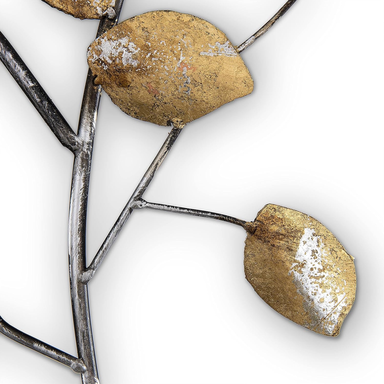 Golden Leaf Metall Wanddeko | Pflanzen-Wandobjekt 80 x 76 cm