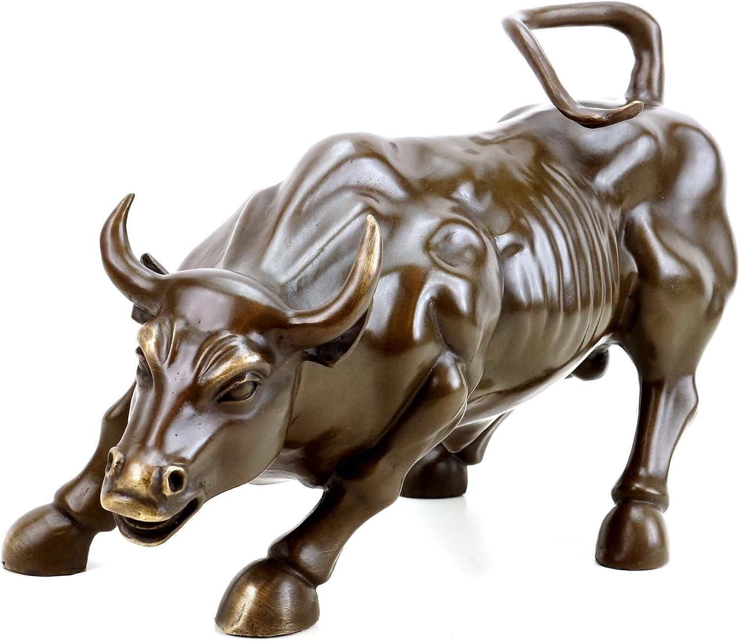 - Bronze Stier/Skulptur: Charging Bull - Börsenbulle - Stierfigur - Milo - Signiert - 21X33X16 Cm - 5 Kg - Bronze