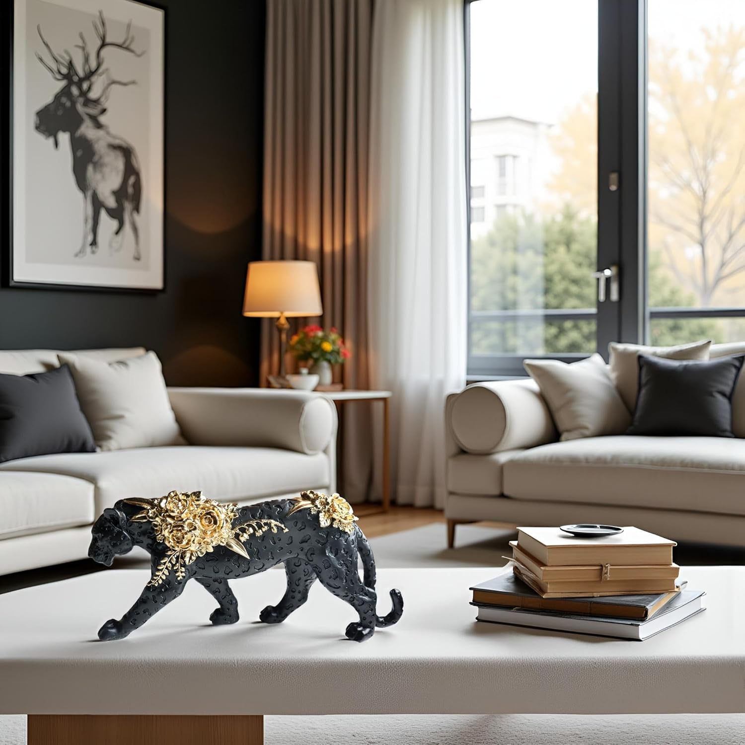 Gepardenstatue, Leoparden-Skulptur, Heimdekoration, Leoparden-Skulptur, Kunstharz, Handgefertigt, Sitzend, Geeignet Für Wohnzimmer, Tisch, Mitte, Schlafzimmer, Geschenk Für Frau Und Vater