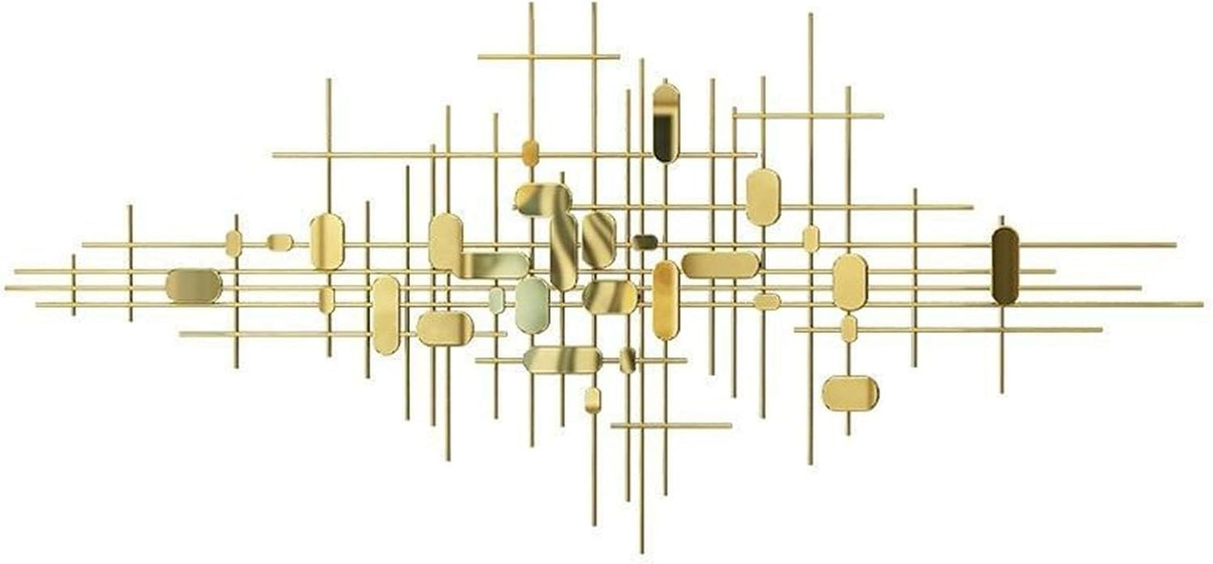 Gold Wanddekoration Für Wohnzimmer, Moderne Luxus Wandkunst 3D Metall Hängende Wand Skulptur, Hintergrundwand Ornament Für Schlafzimmer, Esszimmer, Attraktives Geschenk