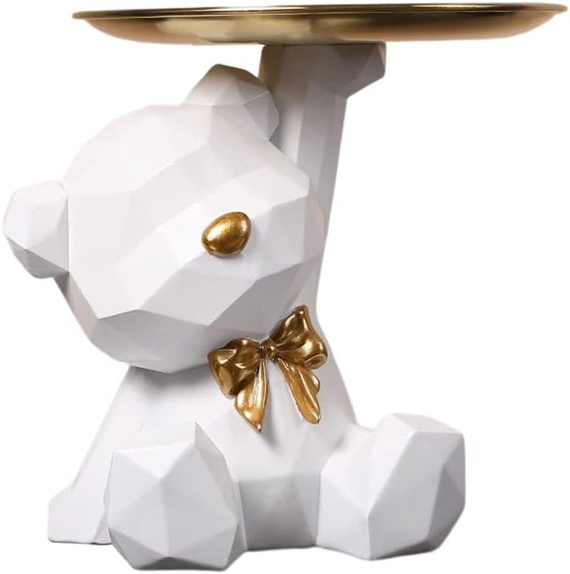 Bär Skulptur Deko, Bär Statue Mit Tablett, Harz Tier Skulptur, Geschenk Für Wohnzimmer, Eingangsbereich, Büro, Schreibtischdekoration