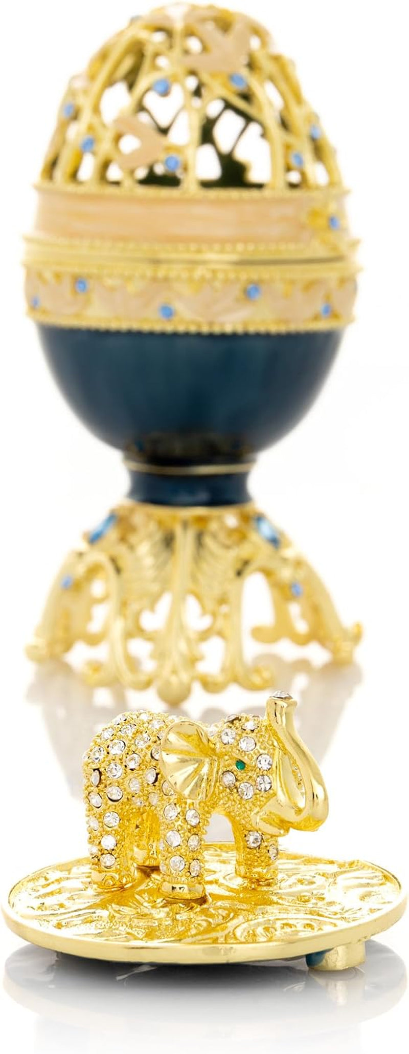 Black-Gold Elephant Egg | Schmuckei mit Goldakzent