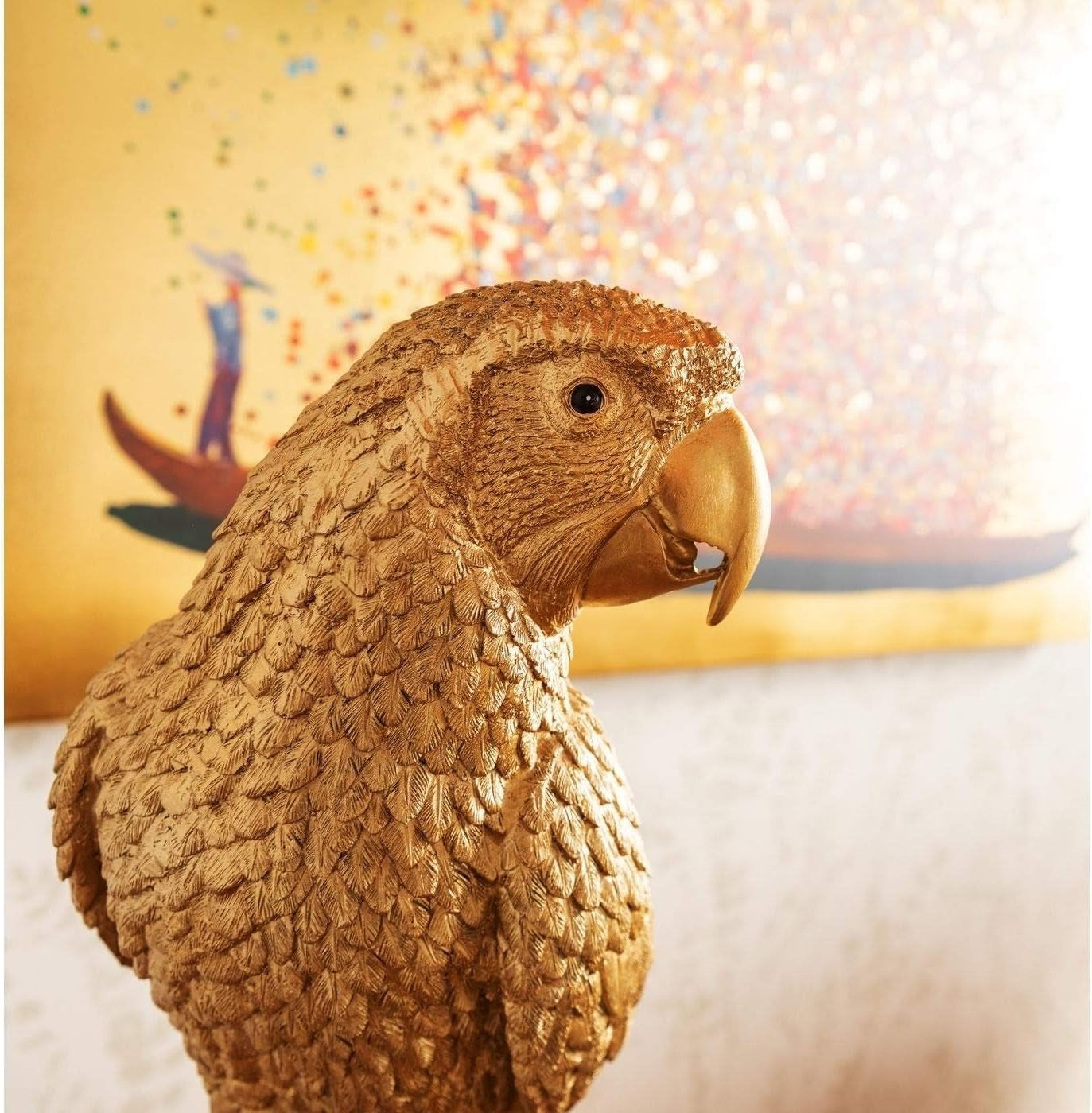Parrot Gold 116 cm - Große Papagei-Skulptur