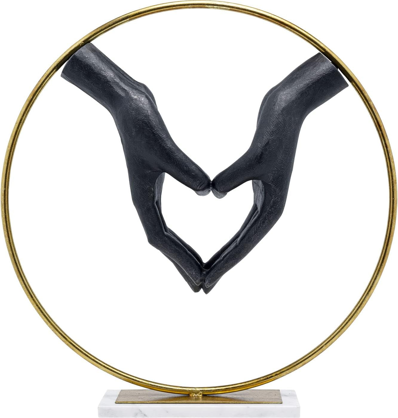 Heart Hand Skulptur Schwarz - Großes Dekoobjekt 62 cm
