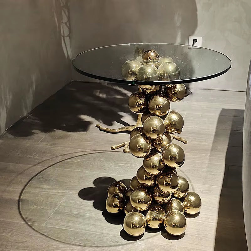 Goldener Bubble Side Table aus Edelstahl Ø55 x 60 cm für Luxury Interior
