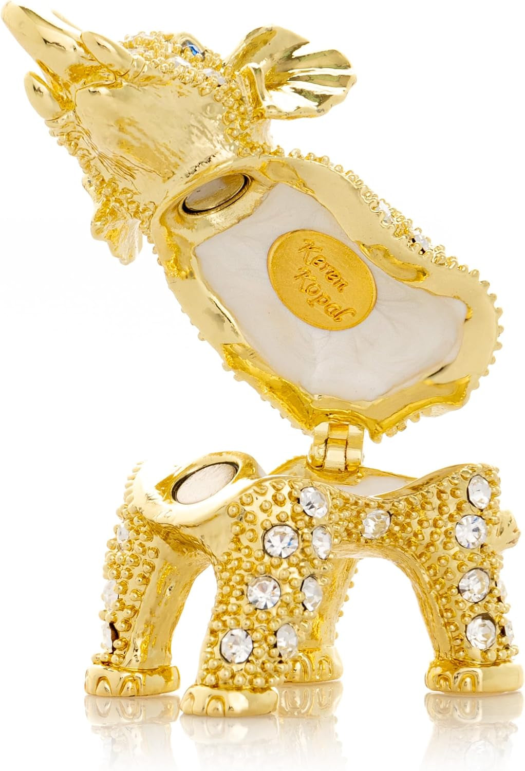Elephant Schmuckbox Weiß-Gold | Geschenkidee mit Goldakzent