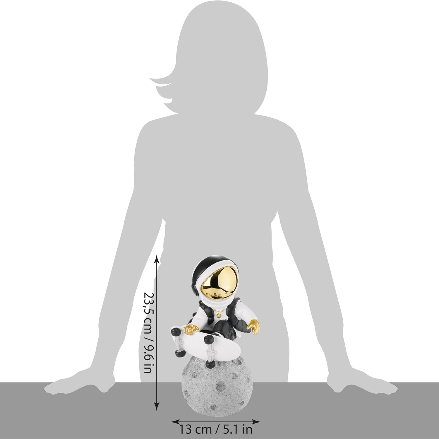 Skate Astronaut Gold | Pop-Art Figur 24 cm