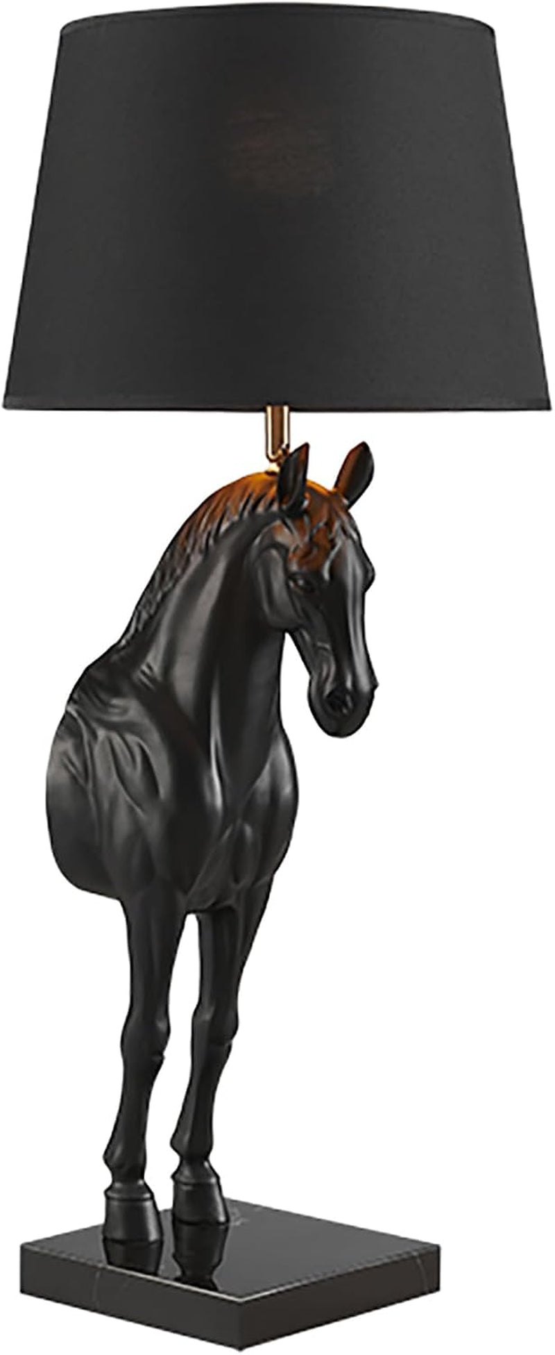 Black Beauty Pferde-Tischlampe | Schwarz-Gold 75 cm