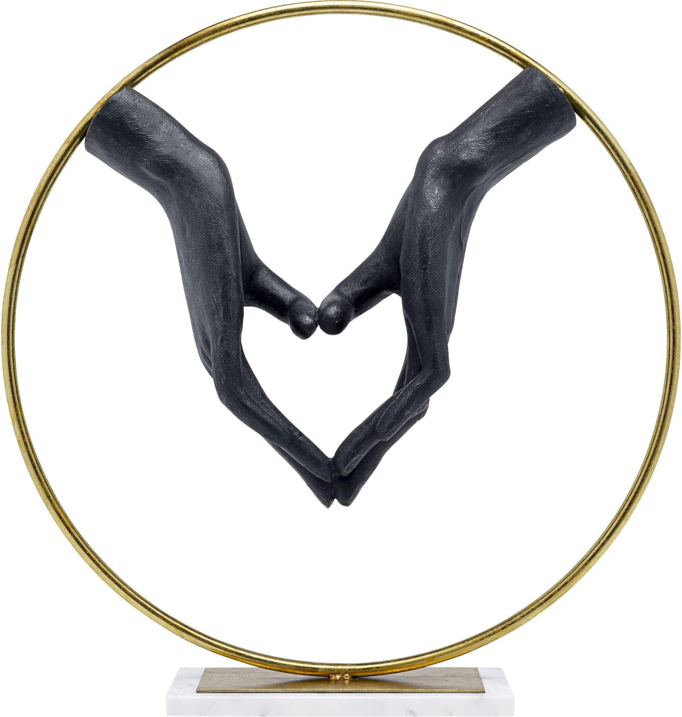 Heart Hand Skulptur Schwarz - Großes Dekoobjekt 62 cm