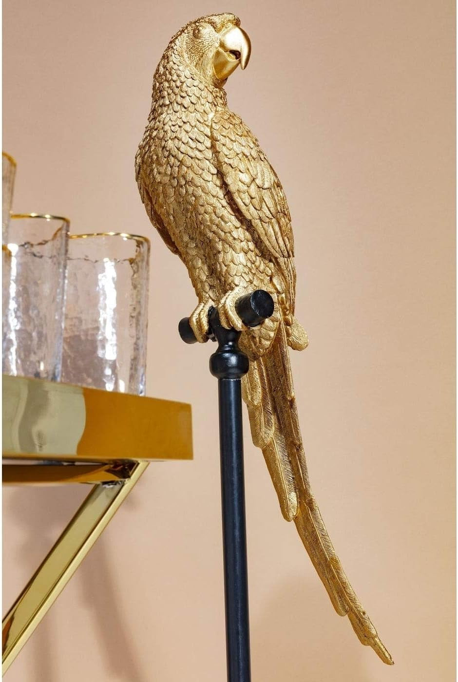 Parrot Gold 116 cm - Große Papagei-Skulptur
