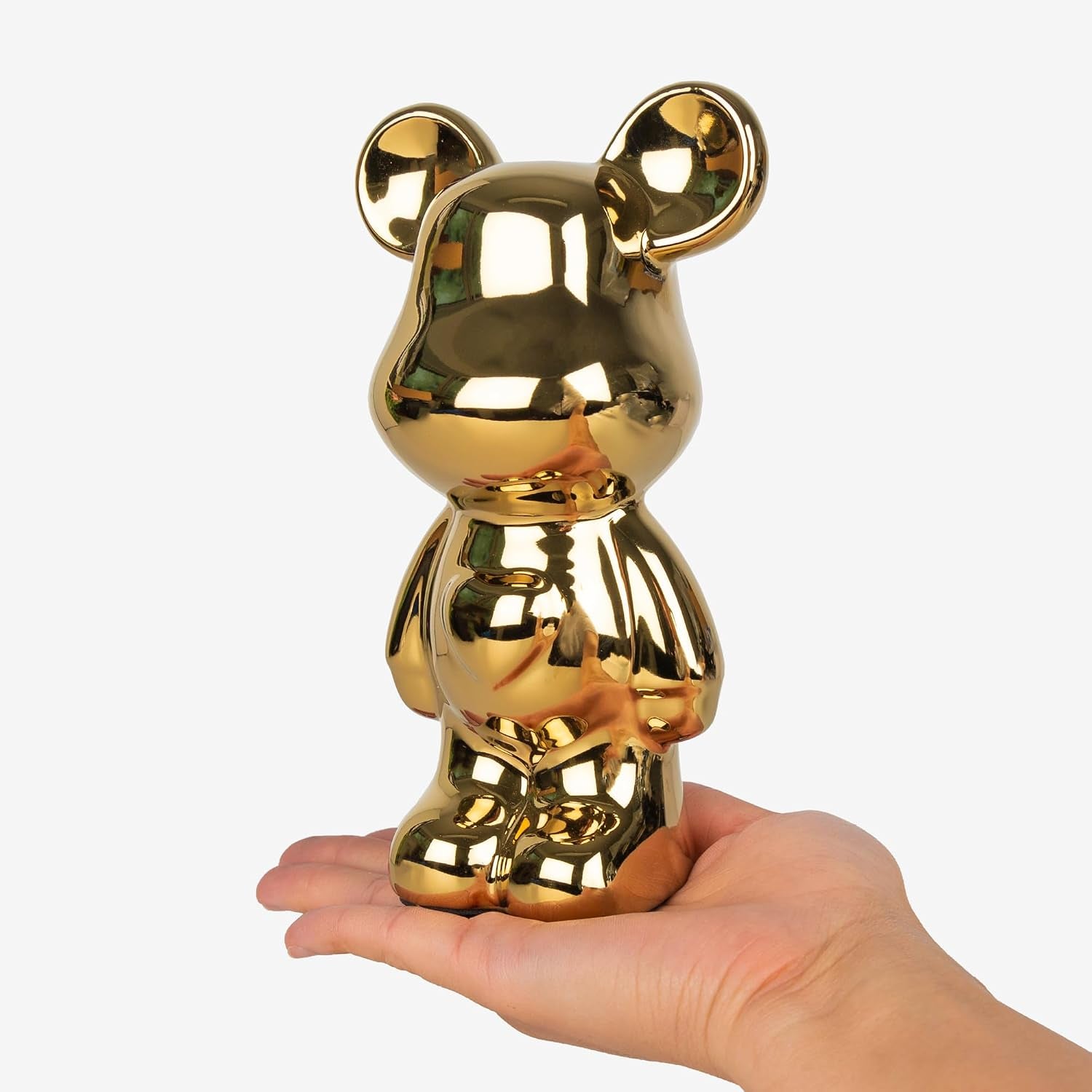 Gold Bear Ceramic | Kleine Bären-Skulptur 18 cm