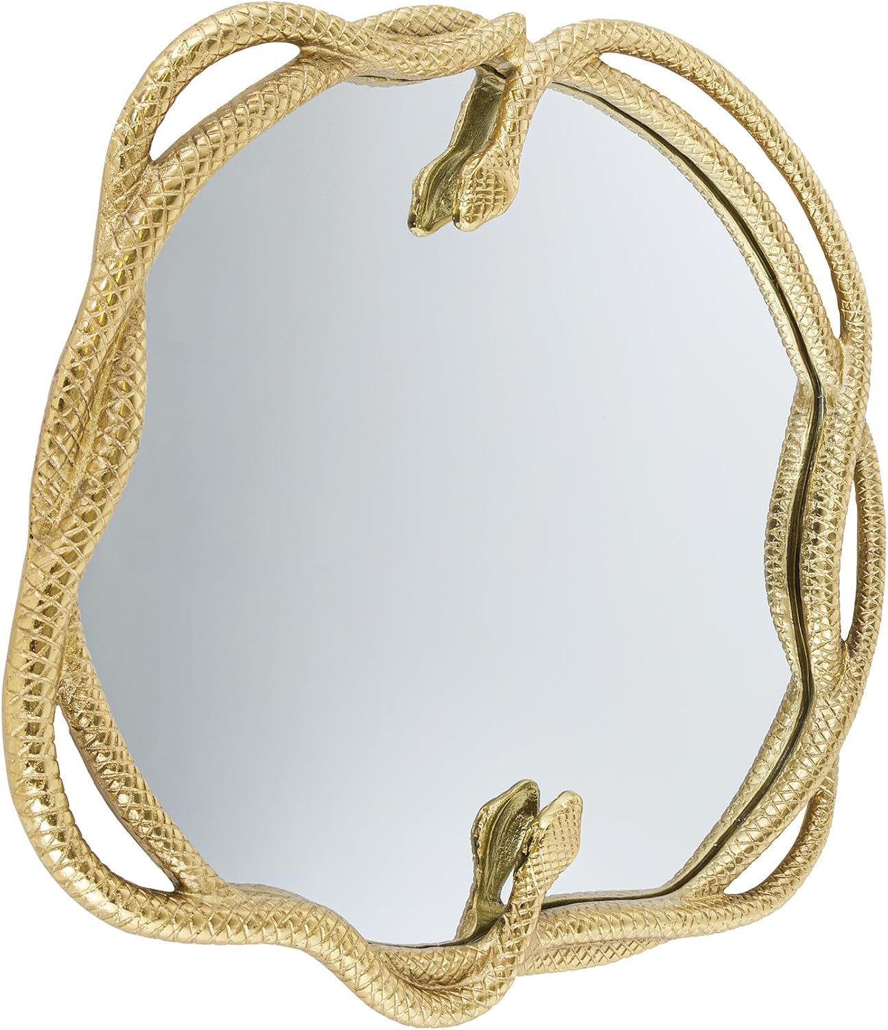 Snake Mirror Gold | Wandspiegel mit Schlangen-Skulptur 50 cm