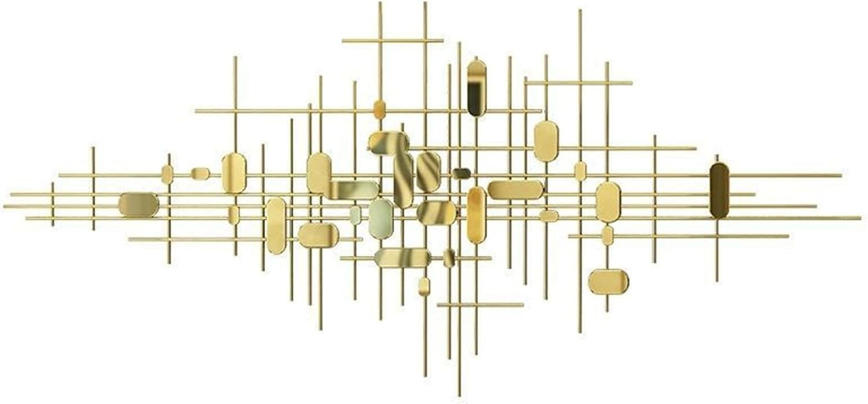 Goldene Wanddekoration for Wohnzimmer, Moderne Luxus-Wandkunst, 3D-Wandskulptur Aus Metall for Aufhängen, Hintergrundwanddekoration for Schlafzimmer, Esszimmer, Attraktives Geschenk