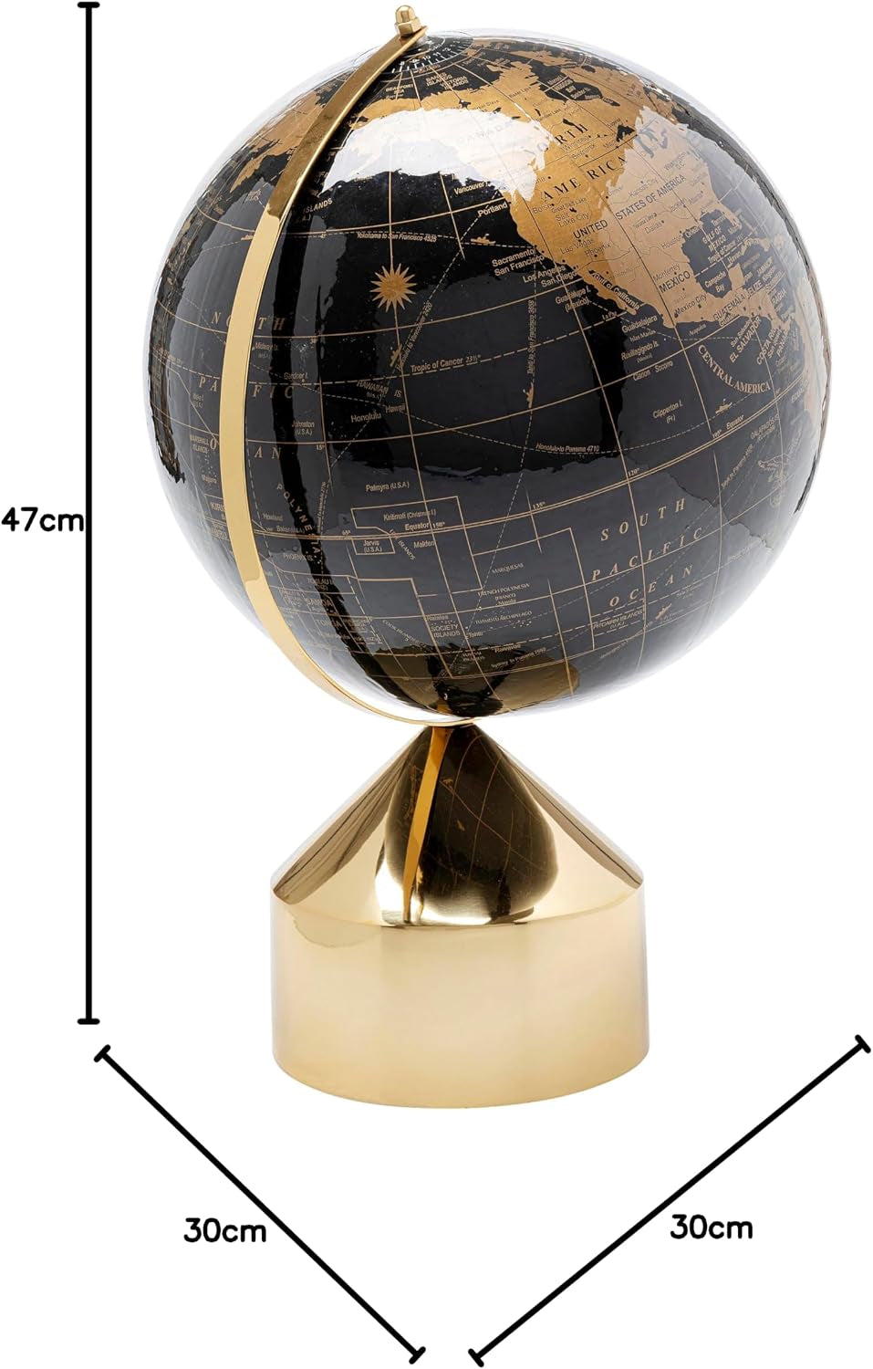 Black-Gold Globe - Schreibtischobjekt mit Goldakzent