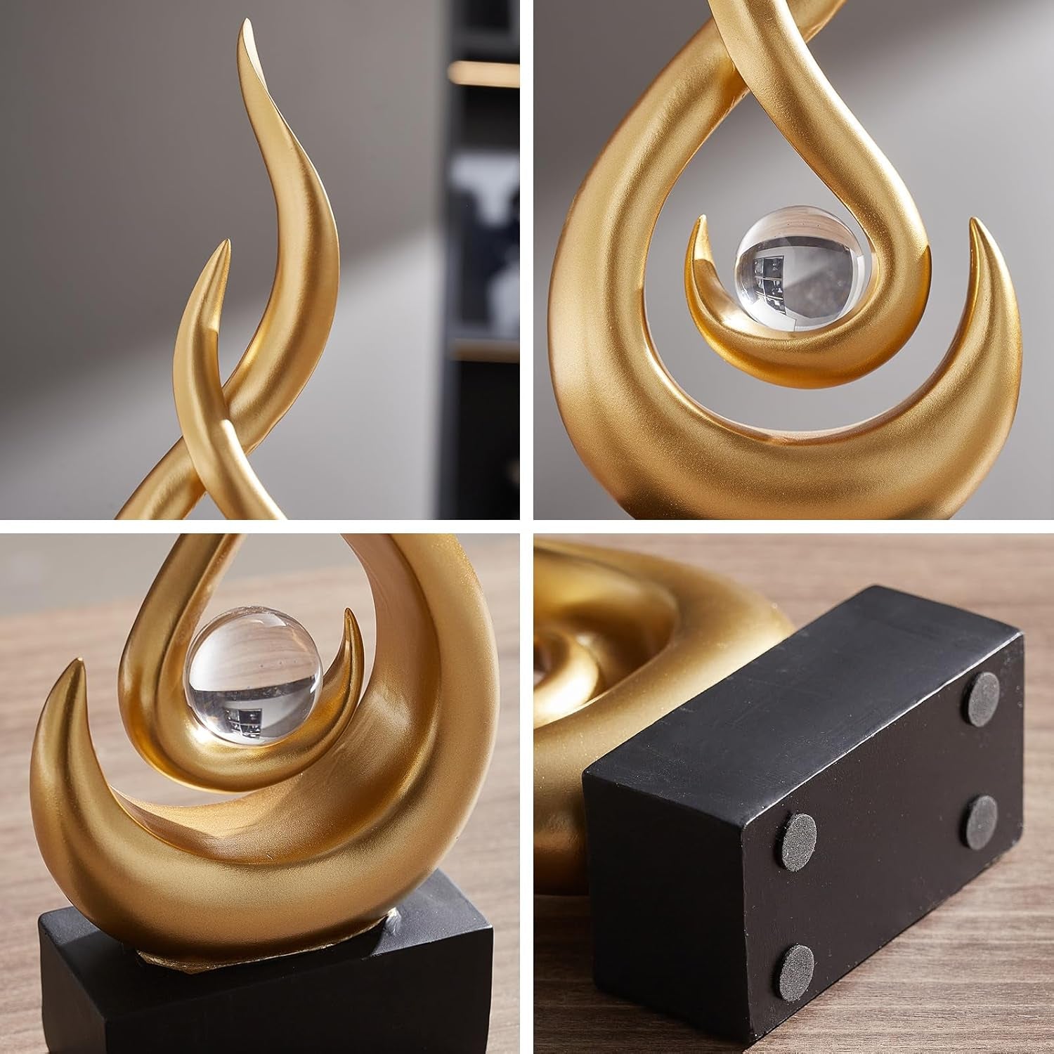Moderne Abstrakte Kunst-Tischdekoration, Harz-Flammenstatue, Moderne Goldene Tafelaufsatz, Ornamente Für Wohnzimmer, Tolle Geschenkidee, Heimdekoration, Sammlerstücke