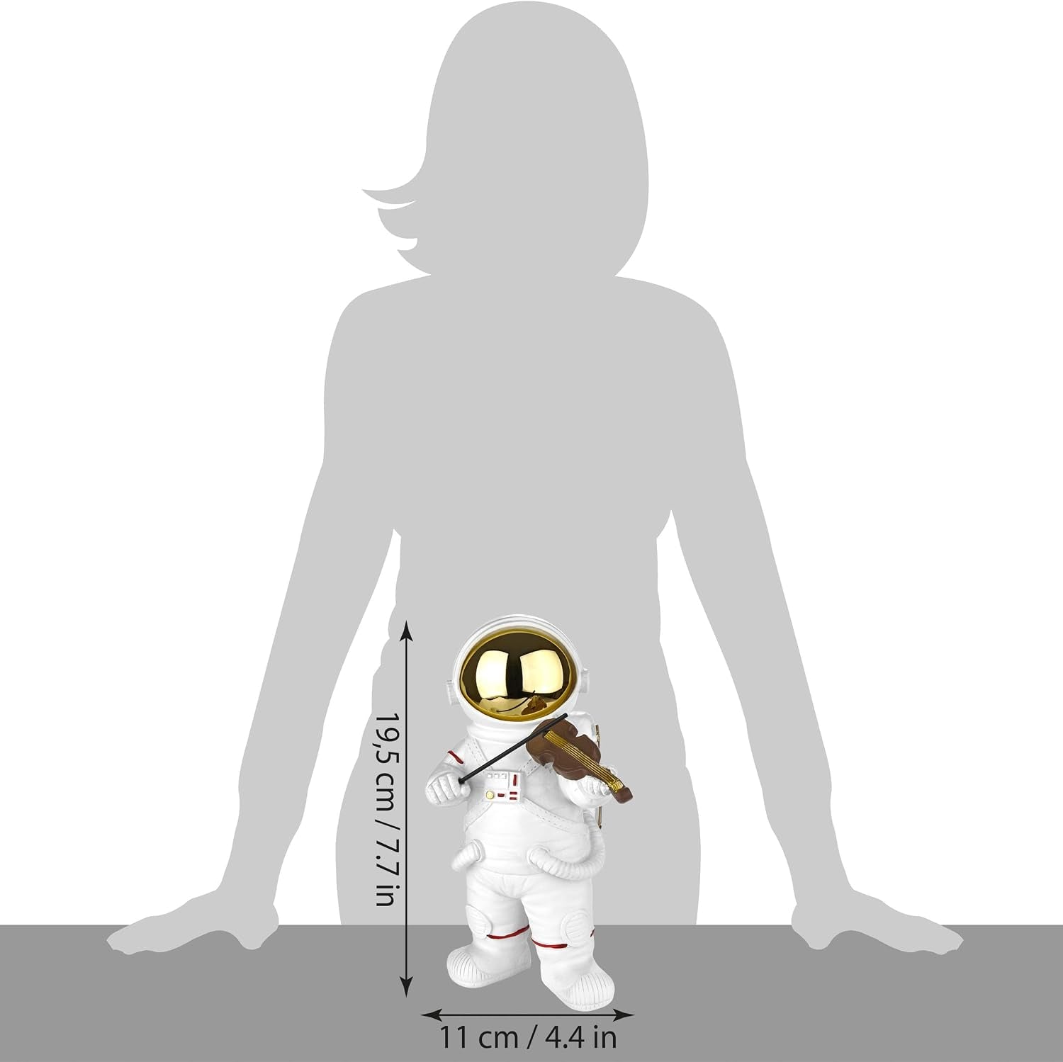 Violin Astronaut Gold - Musiker-Figur 20 cm