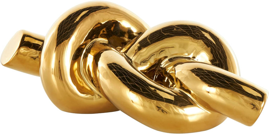 Gold Knot Keramikobjekt 30,5 cm | Glänzende Deko-Skulptur - LAFFARTS Gallery