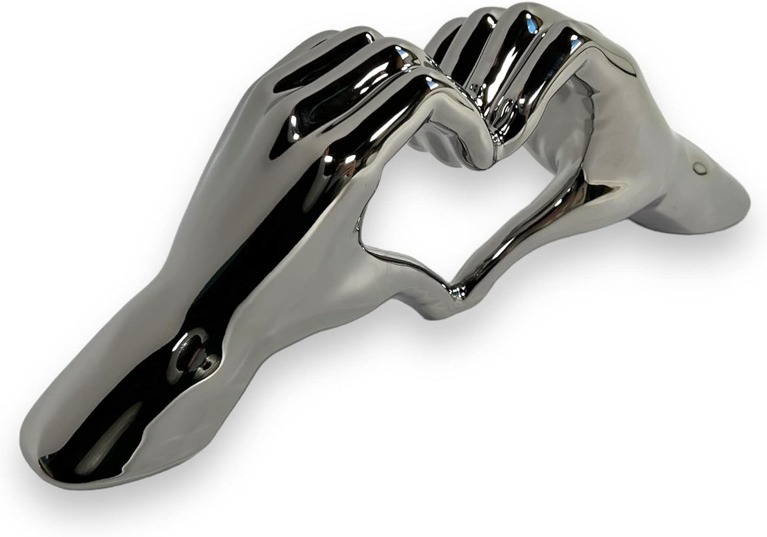 4189 Keramik Hand Herz Chrom/Glanz Dekoration 30X10X7Cm Skulptur