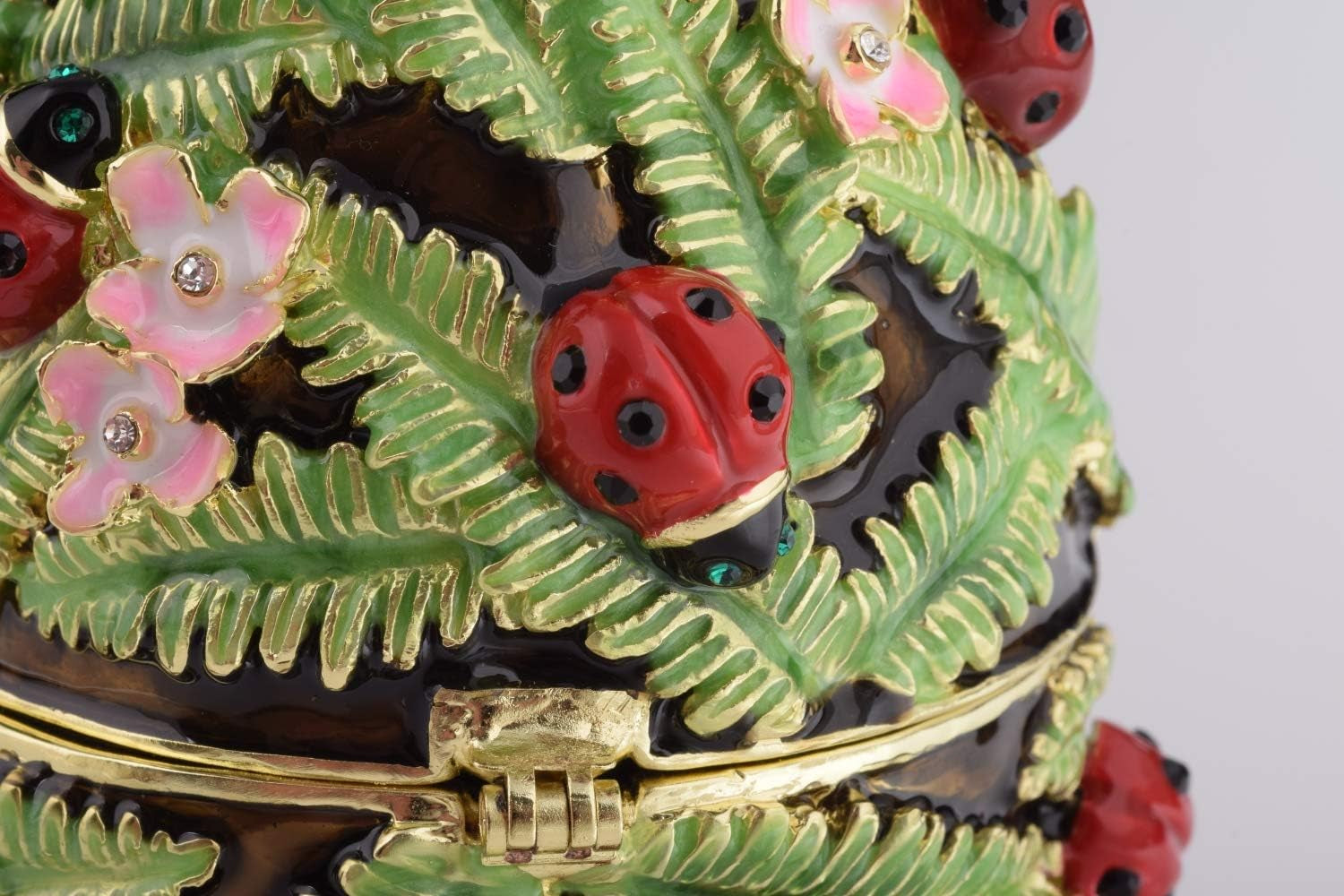Ladybug Schmuckei Grün-Gold | Sammlerobjekt mit Kristall-Look