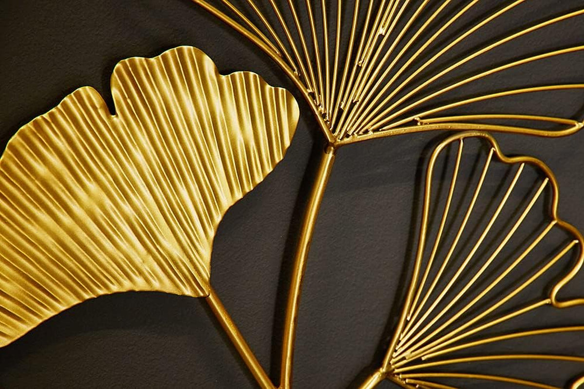Riess Ambiente Elegante Wanddeko 3Er Set GINKGO 40Cm Gold in Filigraner Blattform Wanddekoration Dekoration Wand
