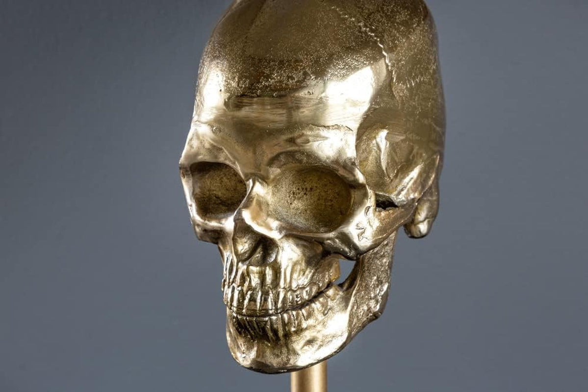Skull Gold Tischlampe Schwarz-Gold Leuchte 56 cm