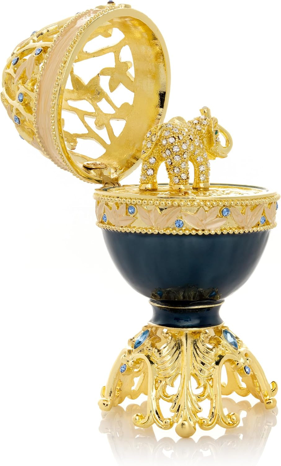 Black-Gold Elephant Egg | Schmuckei mit Goldakzent