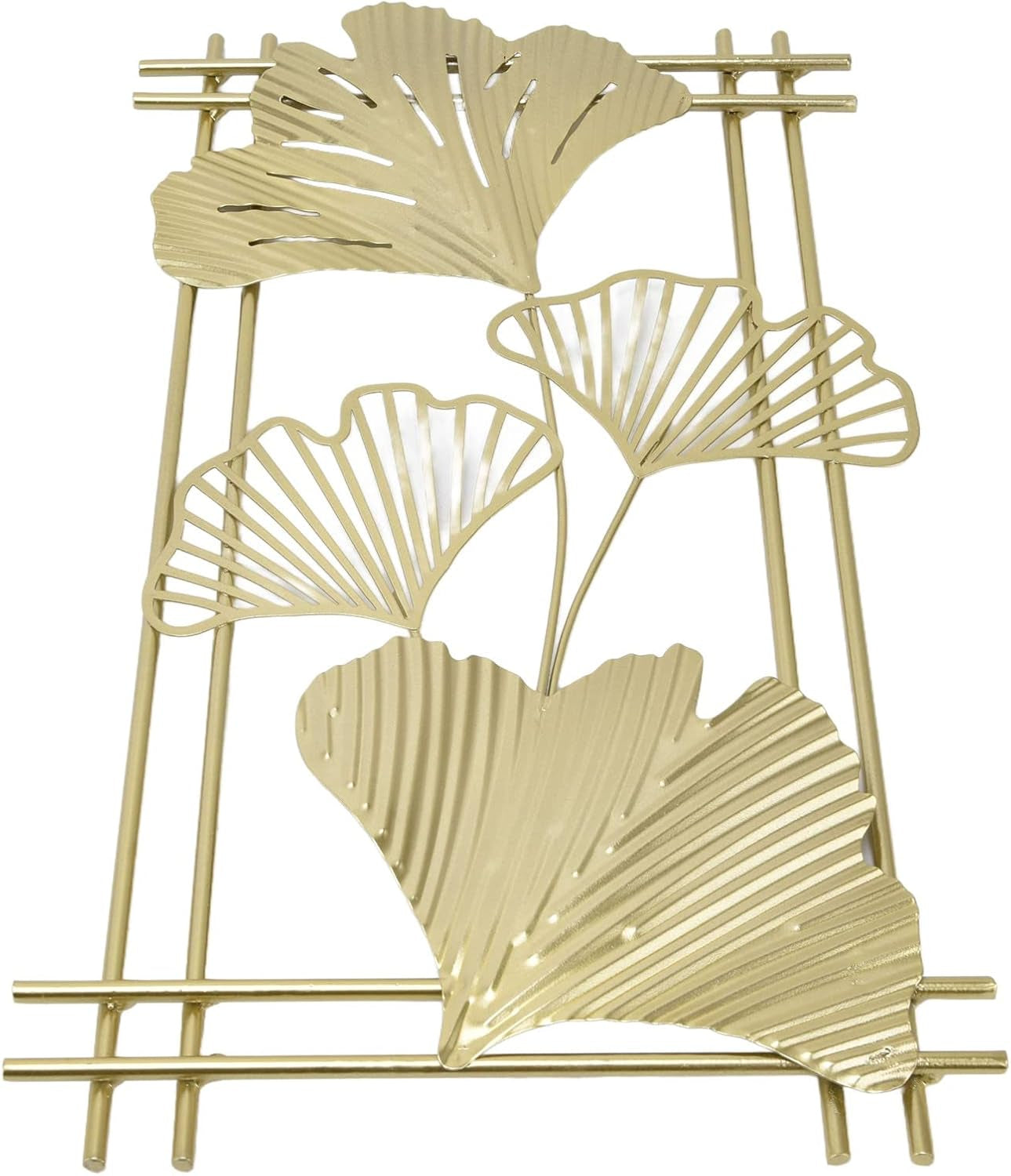 Goldene Metall-Wanddekoration, Alltägliche Dekoration Andere Dekorationsartikel Goldenes Blatt, Wandbehang, Kunstskulptur Mit Rahmen Für Wohnzimmer, Büro, Zuhause, Hotel