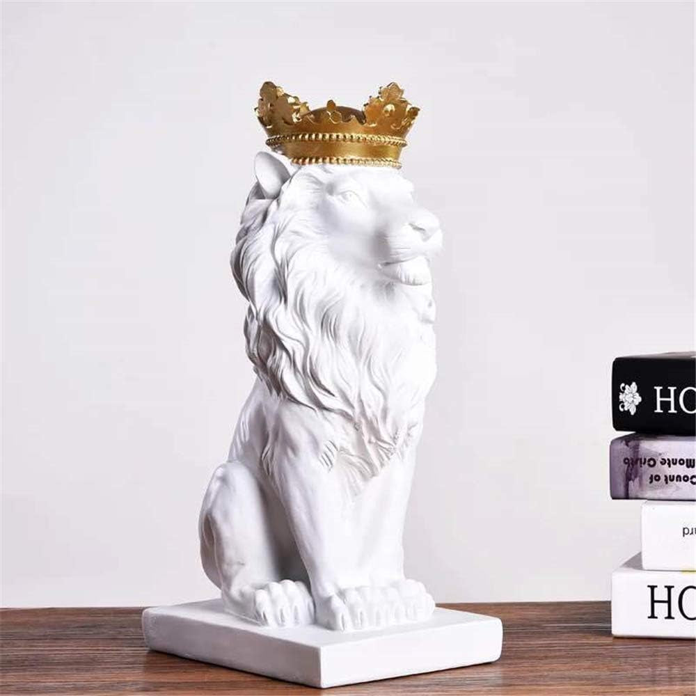 Uterstyle Krone Löwe Ornamente Löwe Statue Löwe Sammlerfigur – Aus Harz – König Des Waldes Krone Löwen Skulptur Home Office Dekoration (Gold)