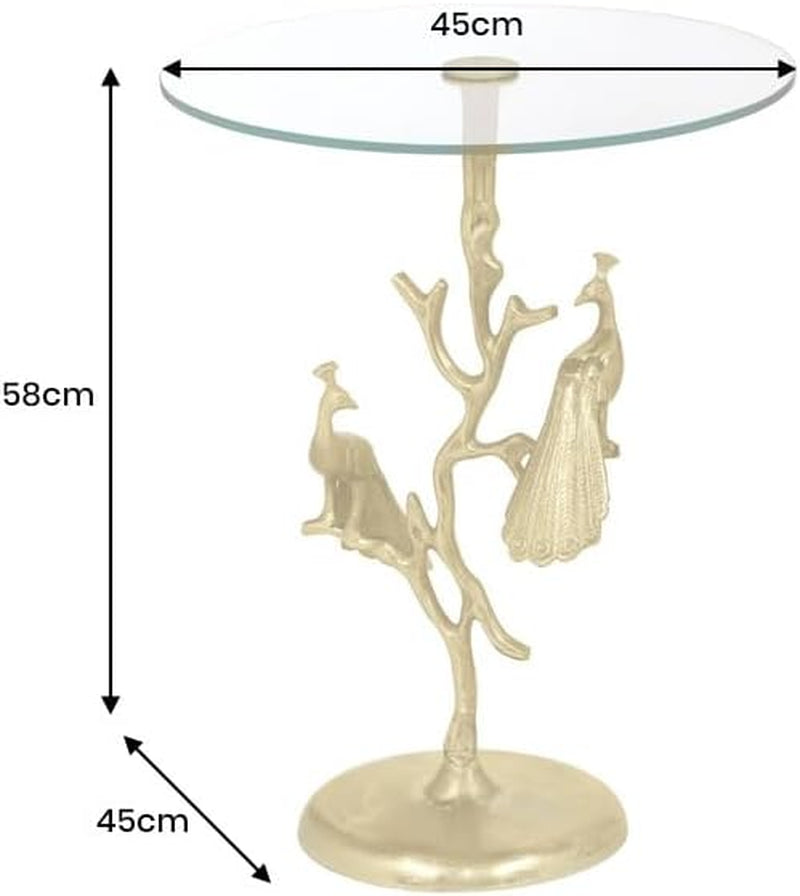 Wildlife Peacock Beistelltisch | Goldener Pfau 60 cm