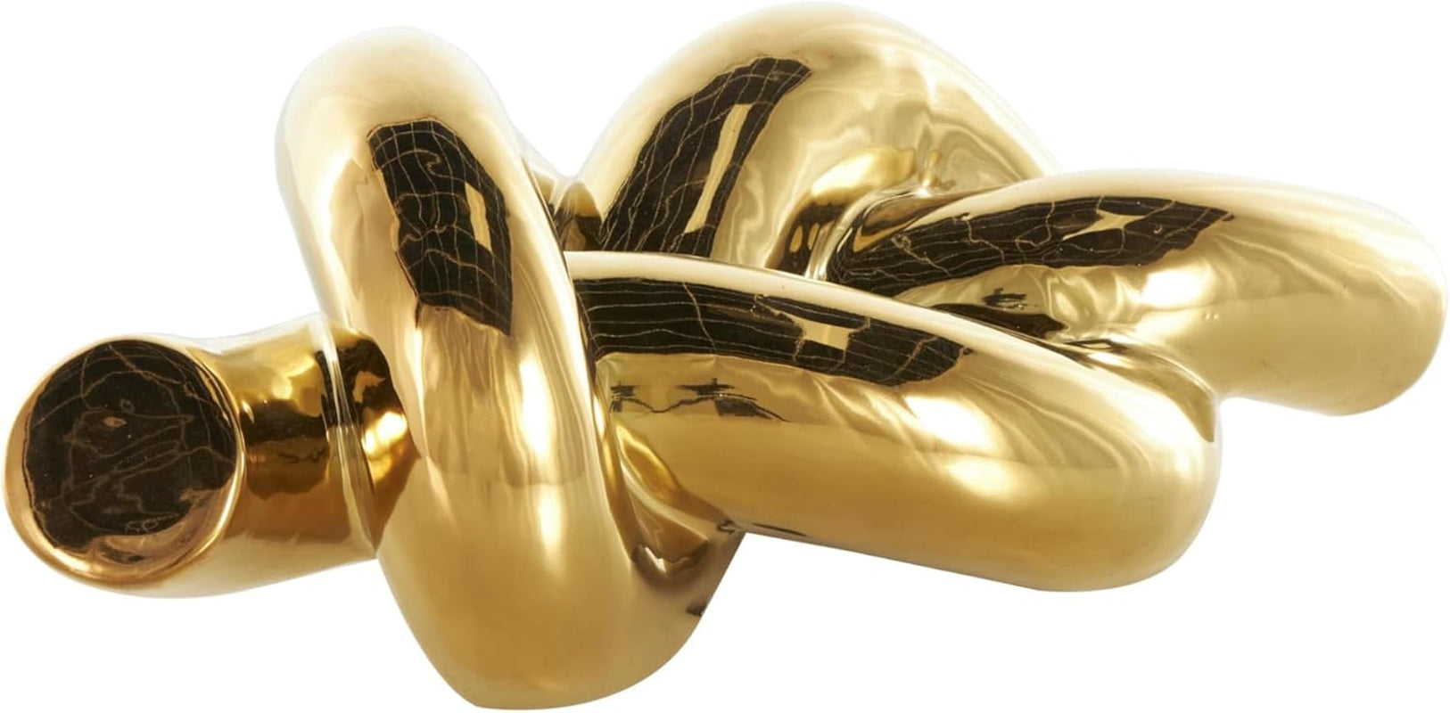 Gold Knot Keramikobjekt 30,5 cm | Glänzende Deko-Skulptur Detail 6