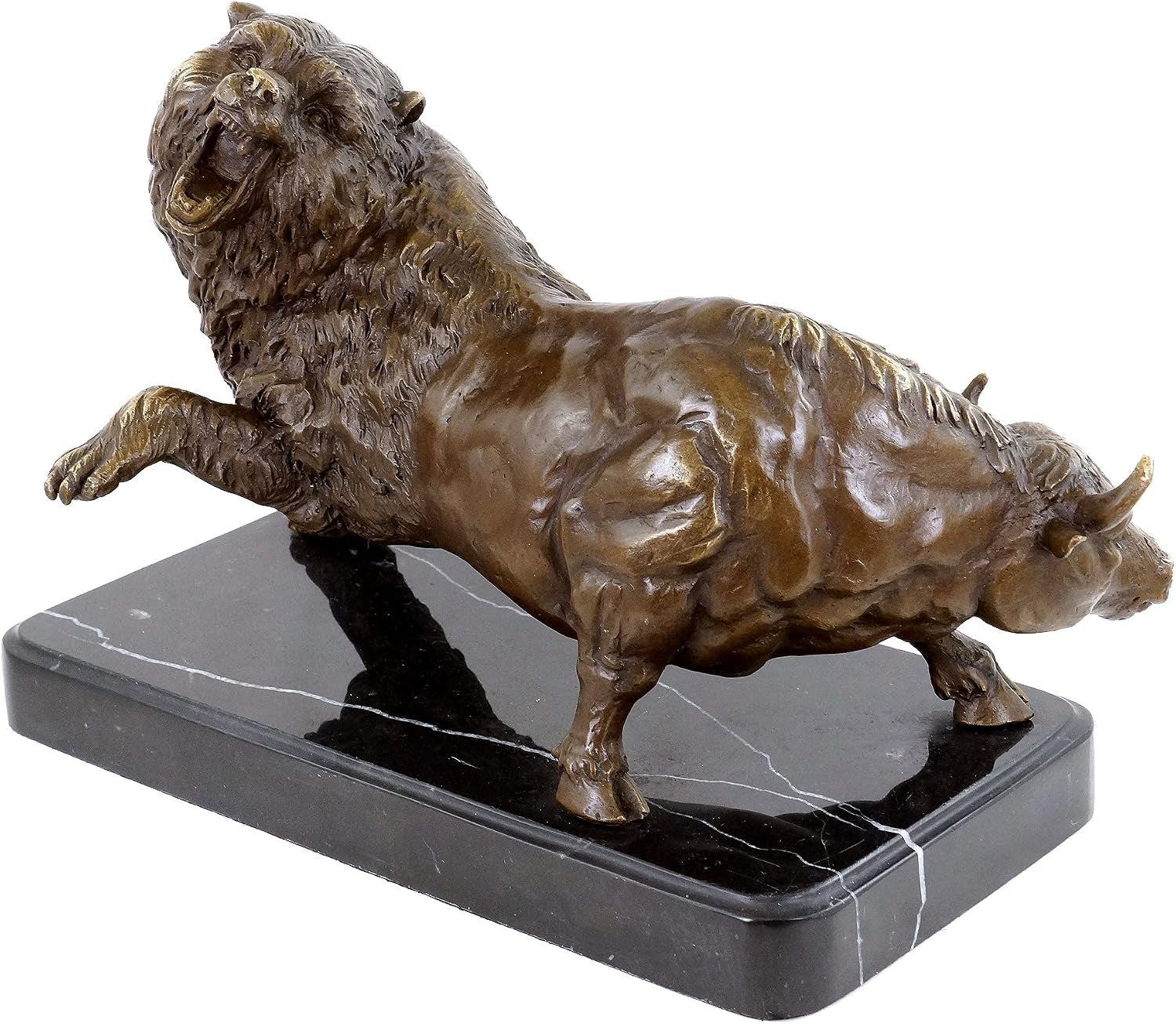 Moderne Kunst Skulptur - Bulle & Bär - Trader Bronze - Börsenfigur - Martin Klein - Trading Aktien Kurse - Statuen Online Kaufen - Bürodeko Für Innen
