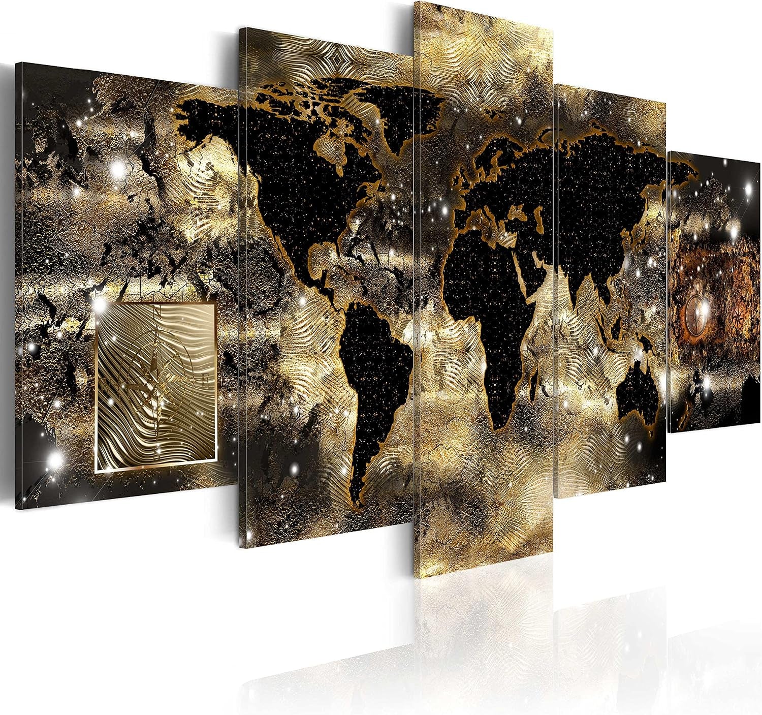 Acrylglasbild Weltkarte 100X50 Cm 5 Teilig Wandbild Auf Acryl Glasbilder Kunstdruck Moderne Acrylglas Platte Wanddekoration Geschenke Heimdekoration Glasbild Landkarte Kontinente Map Abstrakt
