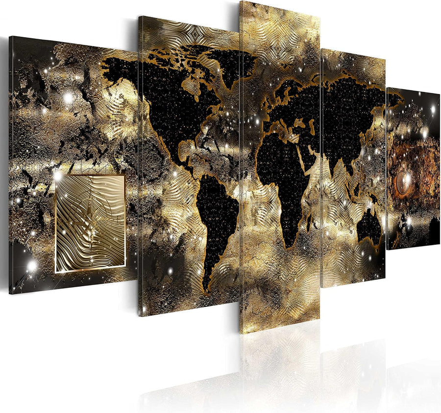 Acrylglasbild Weltkarte 100X50 Cm 5 Teilig Wandbild Auf Acryl Glasbilder Kunstdruck Moderne Acrylglas Platte Wanddekoration Geschenke Heimdekoration Glasbild Landkarte Kontinente Map Abstrakt
