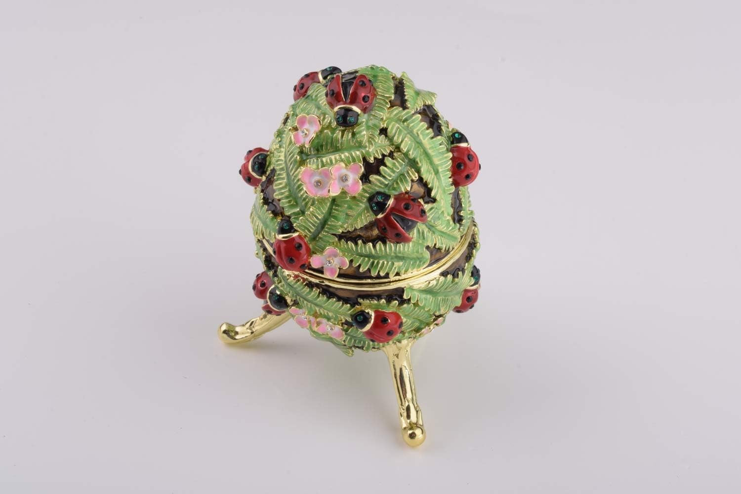 Ladybug Schmuckei Grün-Gold | Sammlerobjekt mit Kristall-Look