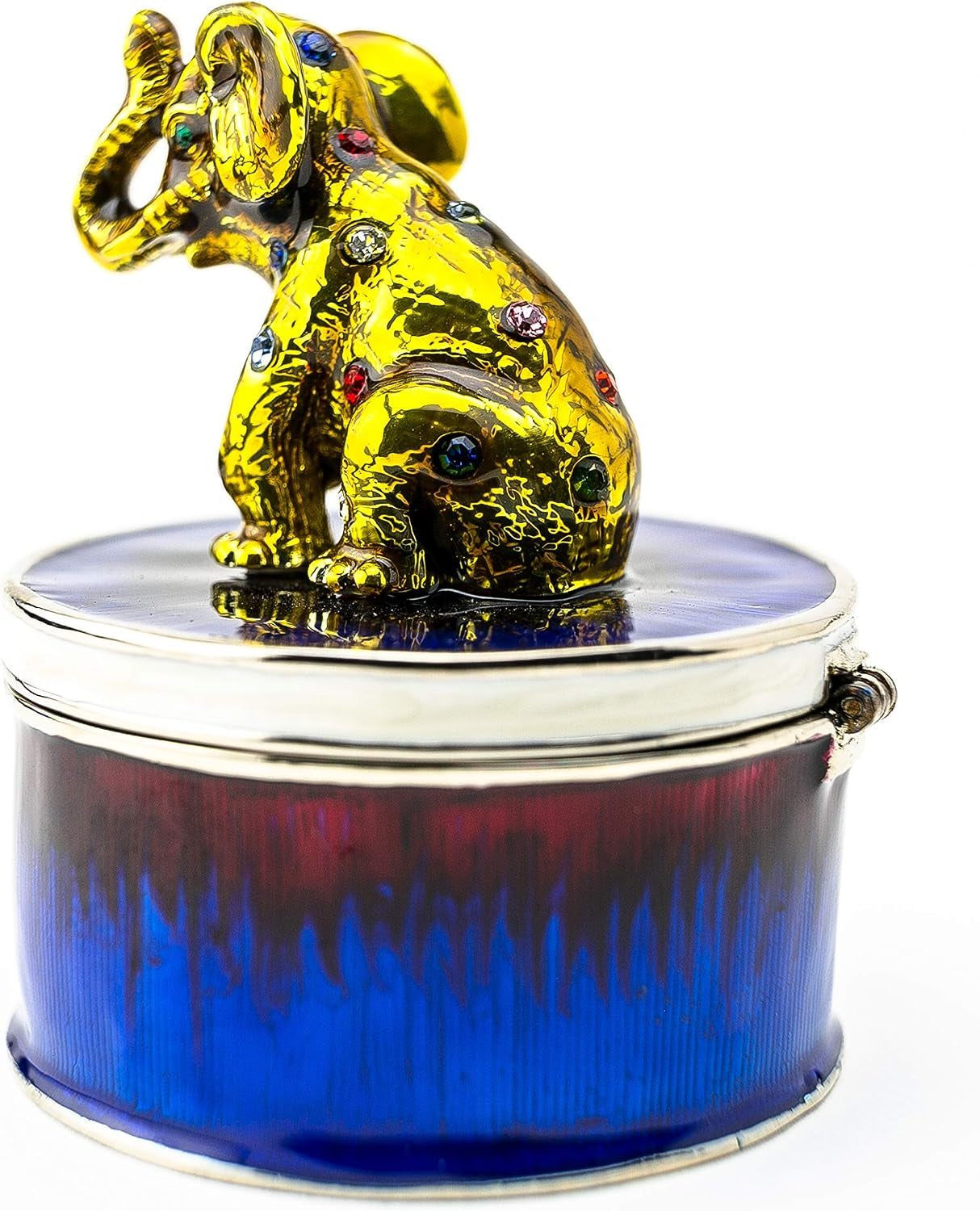 Elephant Schmuckbox Blau-Gold | Geschenkidee mit Goldakzent