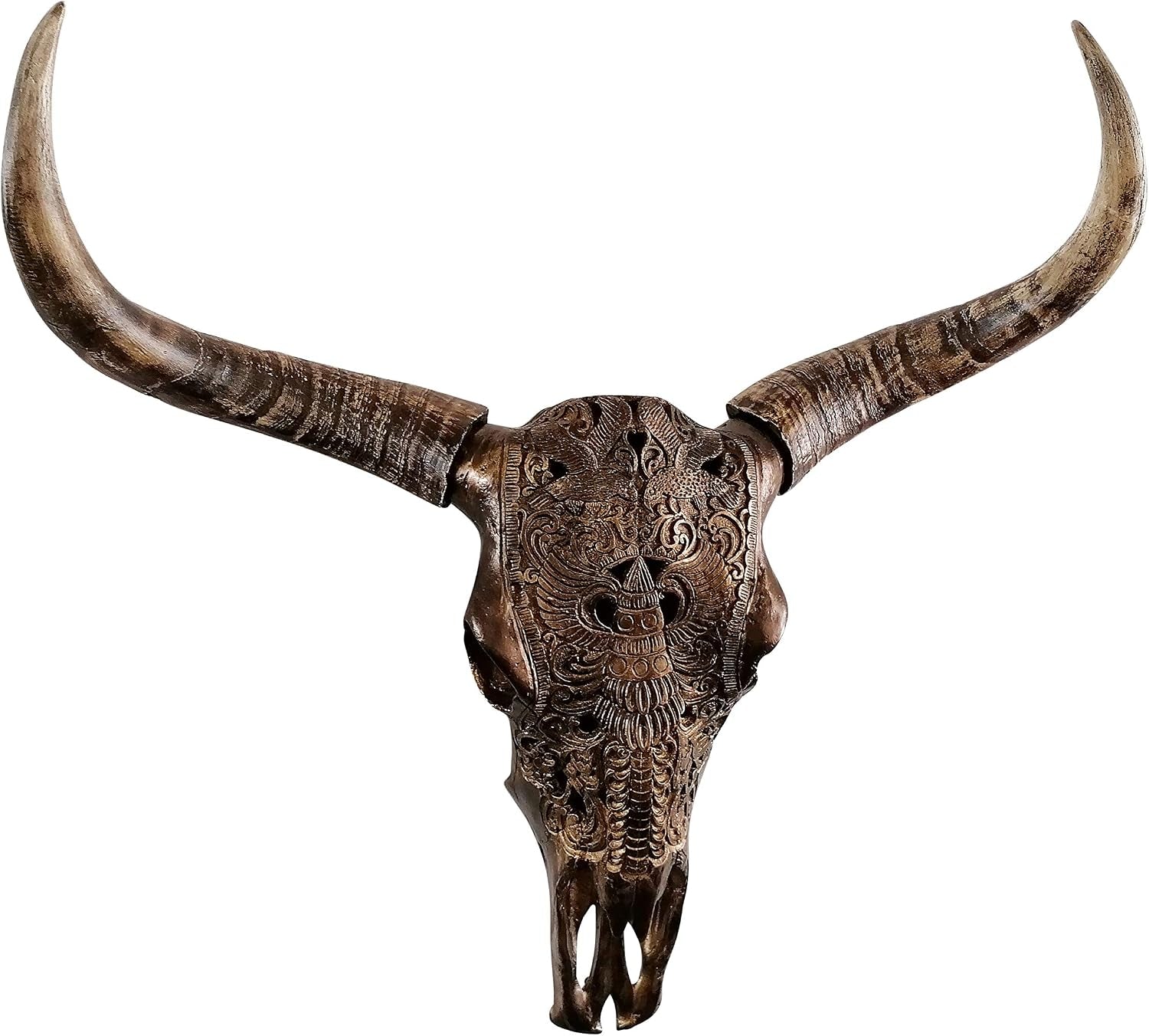 XXL Bull Skull Gold | Wandobjekt 72 cm