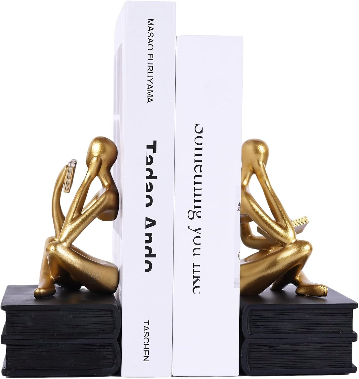 Lesende Denker Buchstützen 15,8 cm | Black-Gold Office Deko - LAFFARTS Gallery