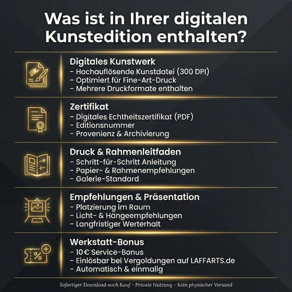 [Leinwandkunst "Wert liegt im Halten"| Zeitloses Statement mit Goldenen Details X LAFFARTS] - Luxus Wandbild mit 24 Karat Gold | Dark Luxury Interior & Wanddekoration.