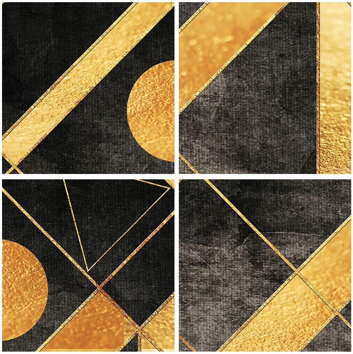 Golden Figures Glasbild Schwarz-Gold Wandkunst 90 x 30 cm