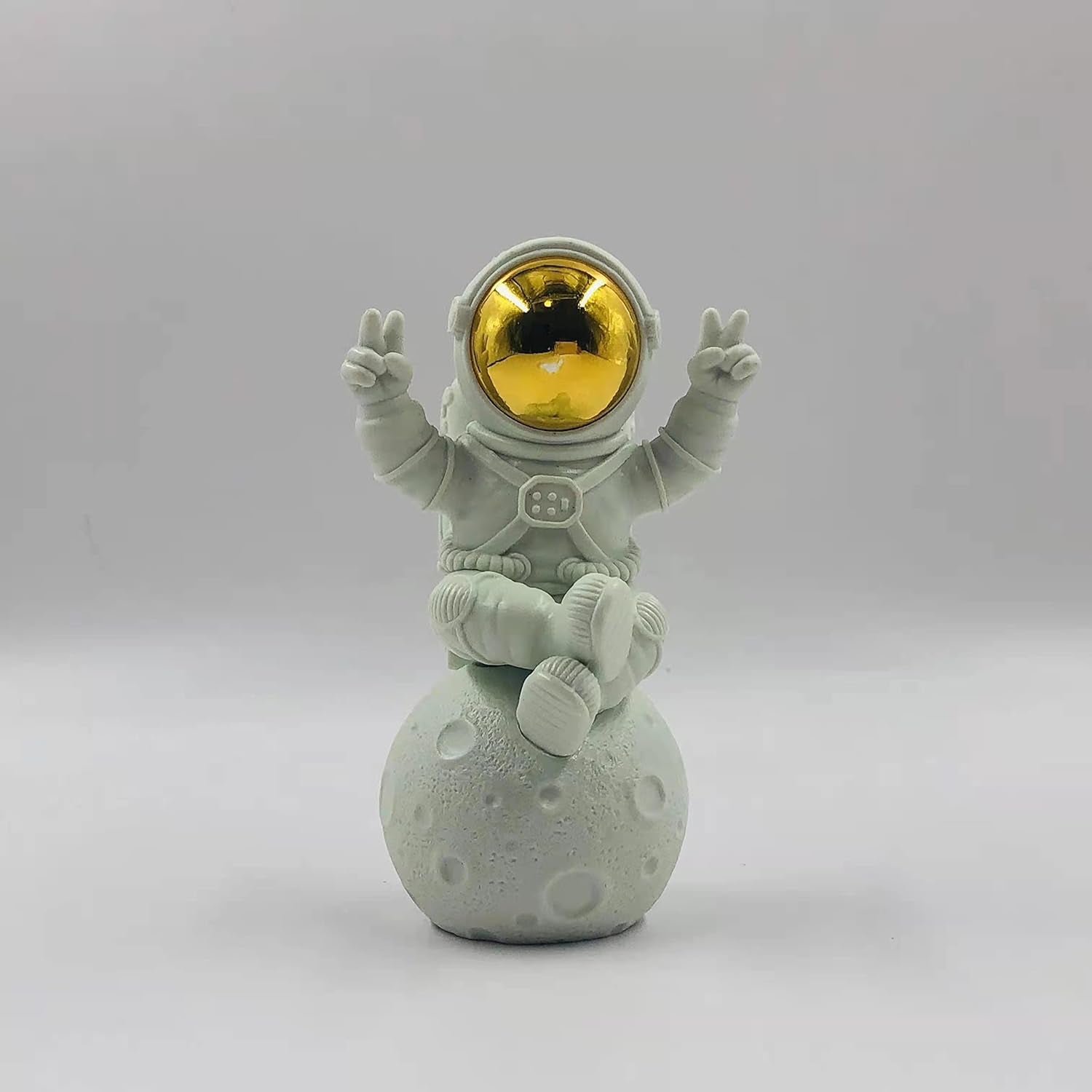 Astronauten-Figur, Skulptur, Raumfahrer, Dekoration, Skulpturen, Heimdekoration, Weißes Regal, Tischdekoration, Geschenk (Gold/Weiß, Kleiner Astronautenstatue)