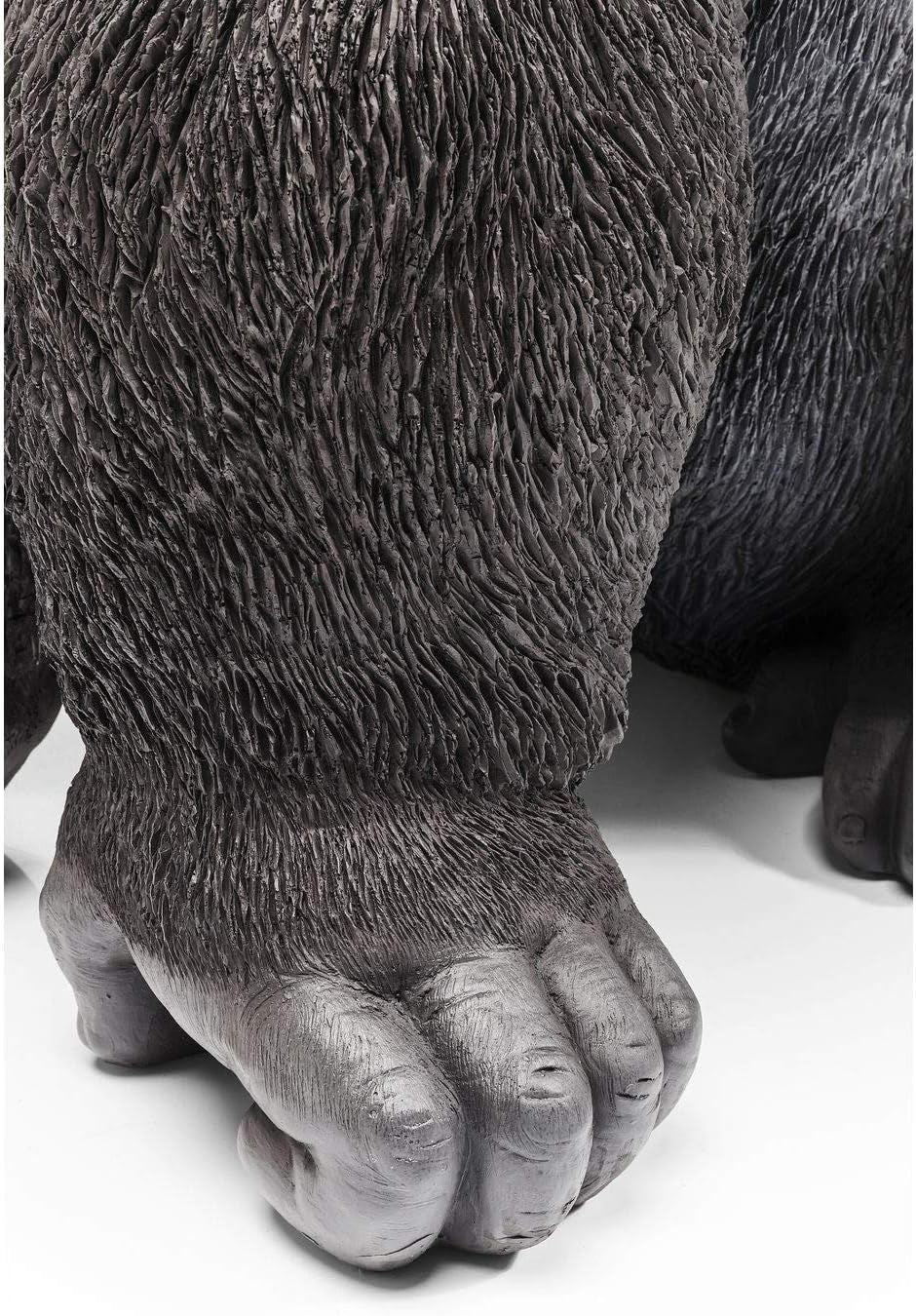 Kare Design Deko Figur Front XXL, Große Form Eines Gorillas, Ausgefallene Wohnzimmer Dekoration, Dekofigur Gorilla Schwarz, Dekoobjekt Affe, 107X90X73Cm (H/B/T)